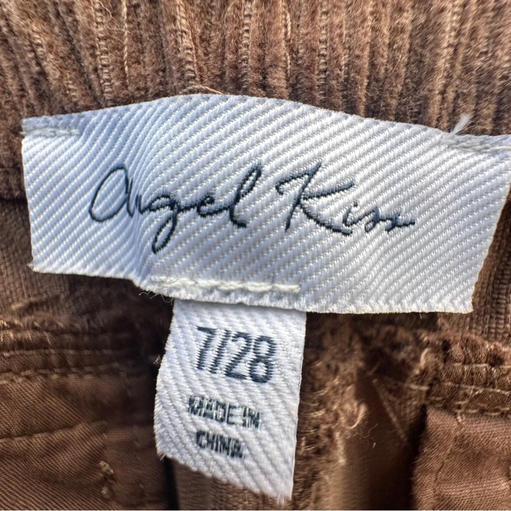 Angel Kiss Cargo Corduroy Pants Brown Streetware Barrel Leg BOHO